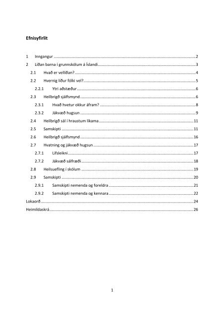 Útdráttur Einu barni af hverjum átta í grunnskóla líður ... - Skemman