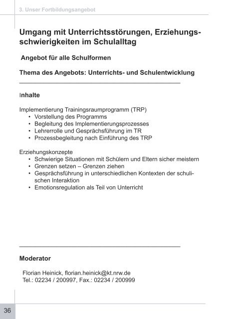 Fächerübergreifend - Lehrerfortbildung NRW