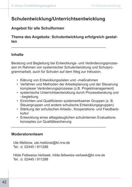 Fächerübergreifend - Lehrerfortbildung NRW