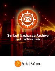 Sunbelt Exchange Archiver Best Practices Guide - Sunbelt Software