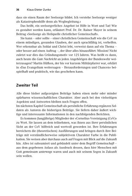 Klaus-Dieter Zunke (Hrsg.): Gemeinsam unterwegs als Soldat und Christ (Leseprobe)