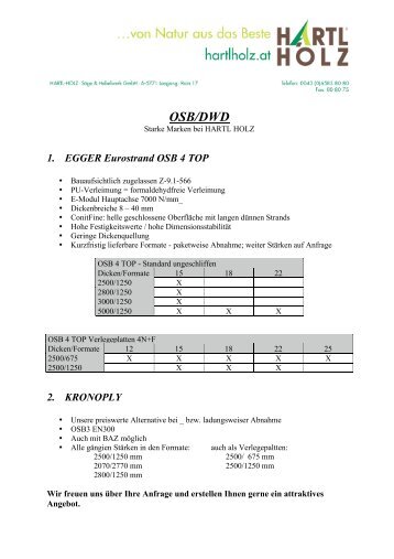 OSB/DWD - Hartl Holz