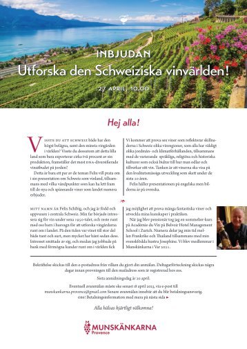 Inbjudan Schweiz