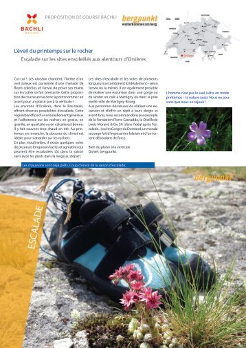 Proposition de Course 04.2023 - L’éveil du printemps sur le rocher