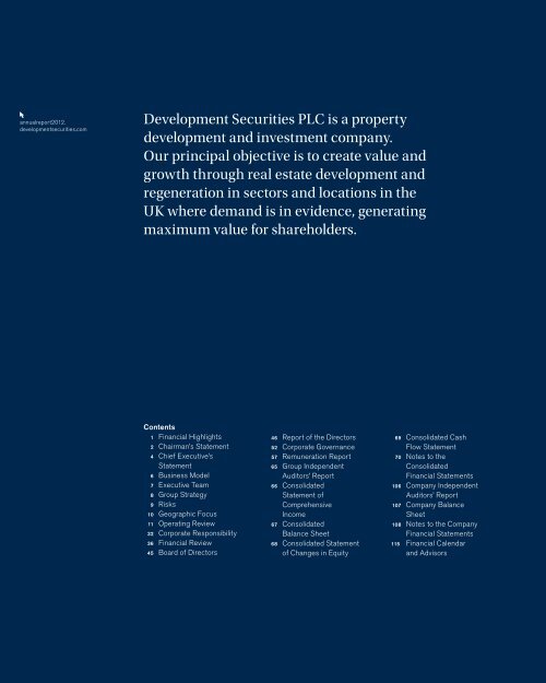 Annual Report 2012 - Development Securities PLC