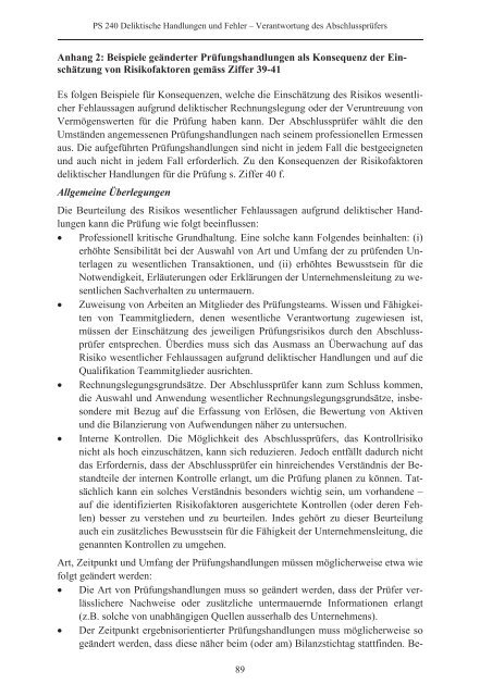 Schweizer Prüfungsstandards (PS) - Ausgabe 2010 - Finanzkontrolle