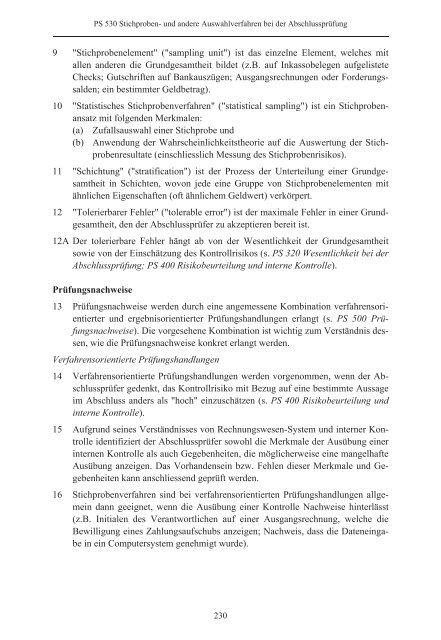 Schweizer Prüfungsstandards (PS) - Ausgabe 2010 - Finanzkontrolle