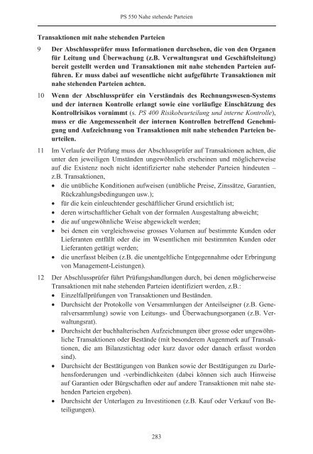 Schweizer Prüfungsstandards (PS) - Ausgabe 2010 - Finanzkontrolle