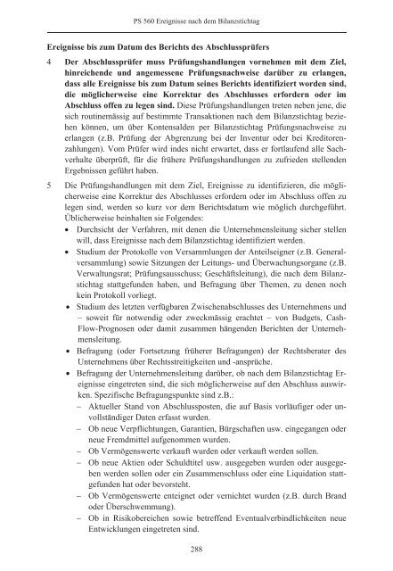 Schweizer Prüfungsstandards (PS) - Ausgabe 2010 - Finanzkontrolle