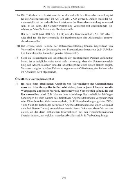 Schweizer Prüfungsstandards (PS) - Ausgabe 2010 - Finanzkontrolle