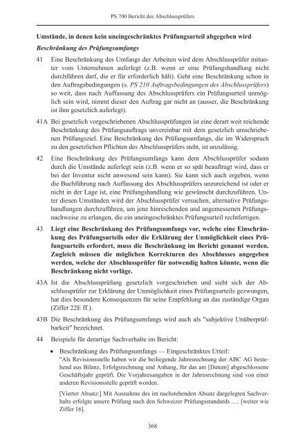 Schweizer Prüfungsstandards (PS) - Ausgabe 2010 - Finanzkontrolle