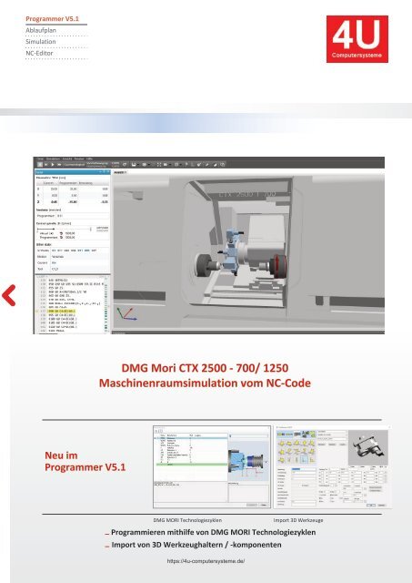 DMG MORI CTX 2500 - 700_1250  CAD CAM Programmer V5 DMG Programmer Programmieren