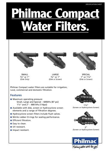 Compact Water Filter - Philmac