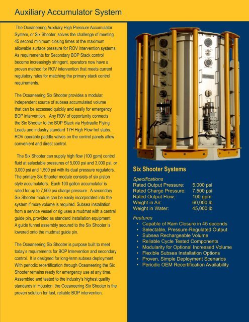 Six Shooter Systems - Oceaneering