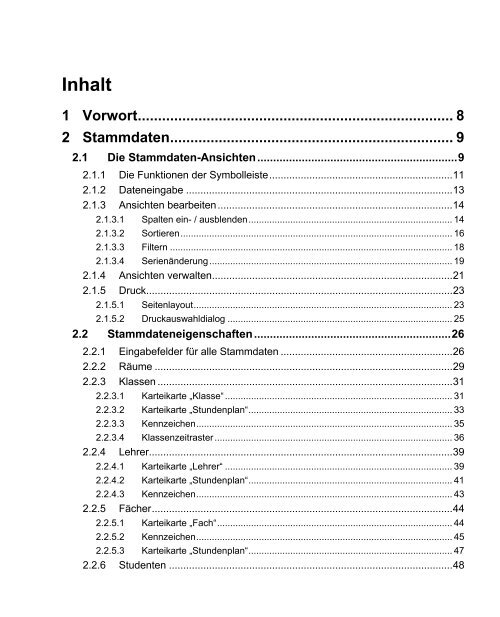 Benutzerhandbuch Untis Stundenplan Software