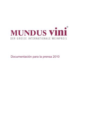 Documentación para la prensa 2010 - MUNDUS Vini