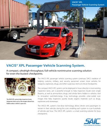 VACIS® XPL Passenger Vehicle Scanning System.