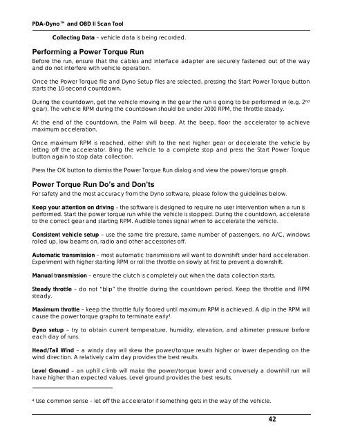 PDA-Dyno™ And OBD II Scan Tool Operating - Nology Engineering