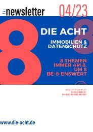 2023-04  |  DIE ACHT  |  Der Newsletter für Immobilien & Datenschutz