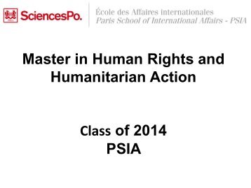 Master in XXX Class of 2014 PSIA - Sciences Po | Paris School of ...