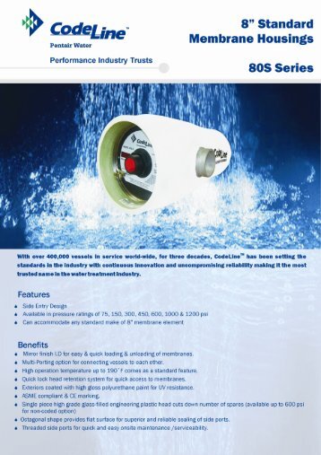 “9 Membrane Housings - Pentair Codeline