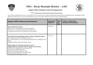 PSIA – Rocky Mountain Division – AASI - PSIA-RM