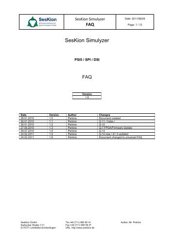 SesKion-Simulyzer FAQ