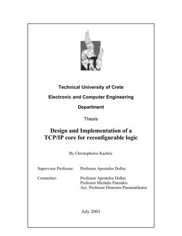 Design and Implementation of a TCP/IP core for reconfigurable logic