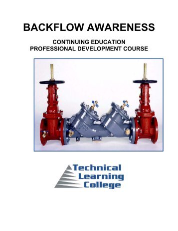 Backflow Awareness $150 - 10 Hours - Technical Learning College