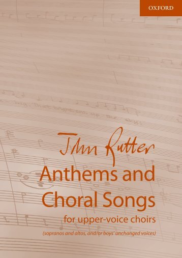 Rutter Anthems and Choral Songs for Upper Voices