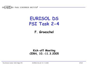 EURISOL DS PSI Task 2-4 - Task #3 - Cern