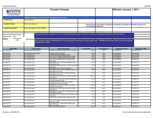 Current Price List (PDF) - Peppm