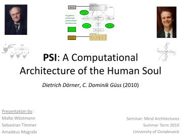 PSI: A Computational Architecture of the Human Soul - Dietrich ...