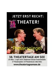 Pressespiegel der 38. Theatertage am See in Friedrichshafen