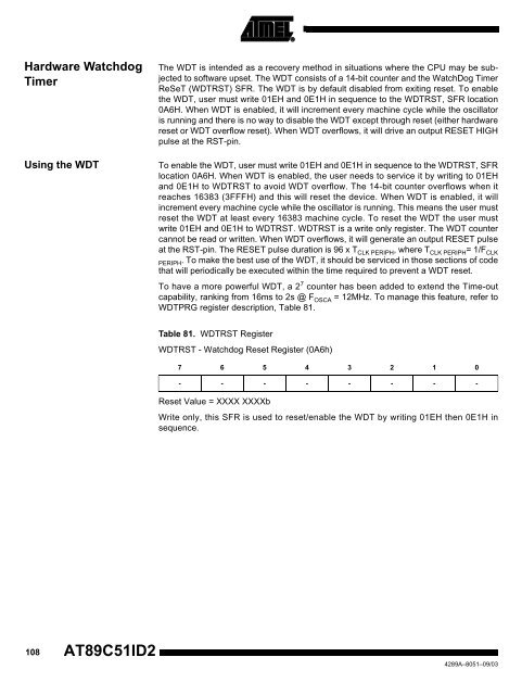 Atmel AT89C51ID2 Data Sheet - Keil