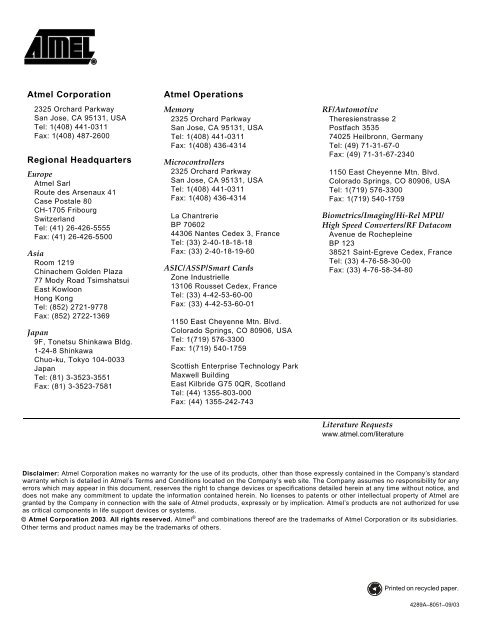 Atmel AT89C51ID2 Data Sheet - Keil