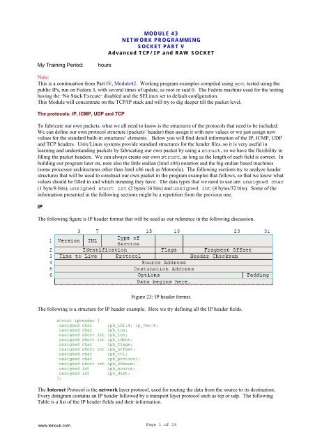 C Socket programming program examples based on TCP ... - Tenouk