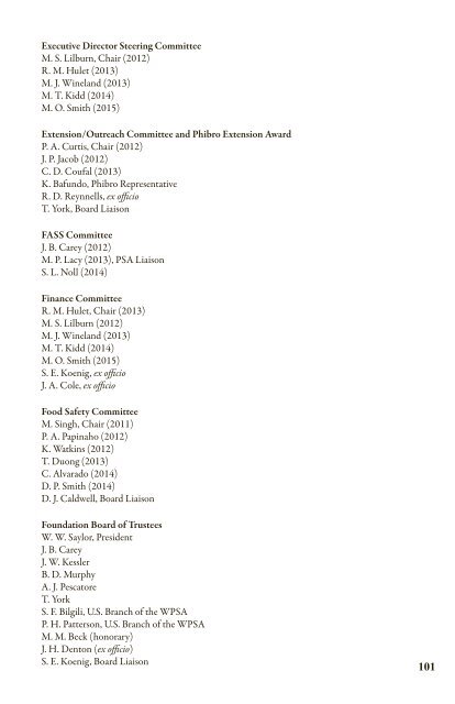 Poultry Science Association 101st Annual Meeting Program