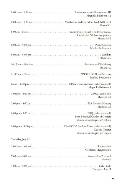 Poultry Science Association 101st Annual Meeting Program