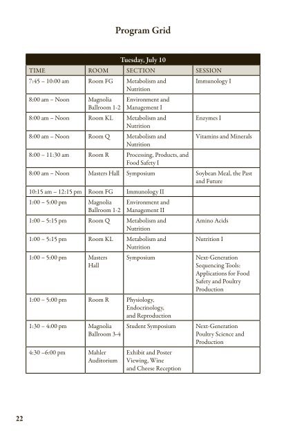 Poultry Science Association 101st Annual Meeting Program