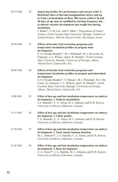 Poultry Science Association 101st Annual Meeting Program