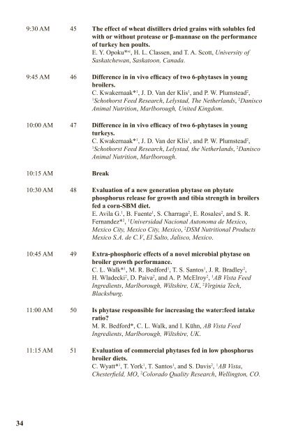 Poultry Science Association 101st Annual Meeting Program