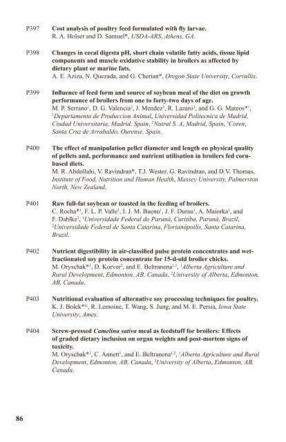 Poultry Science Association 101st Annual Meeting Program