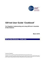 GS1net User Guide 'Cookbook' - GS1 New Zealand