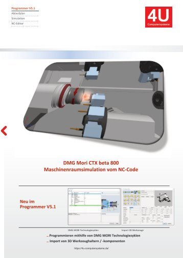 DMG MORI CTX beta 800 16-fach Sternrevolver CAD CAM Programmer V5