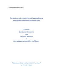 En référence au projet de loi No. 10 Transition vers la coopétition ou l'autosuffisance participative en main-d'oeuvre de soins