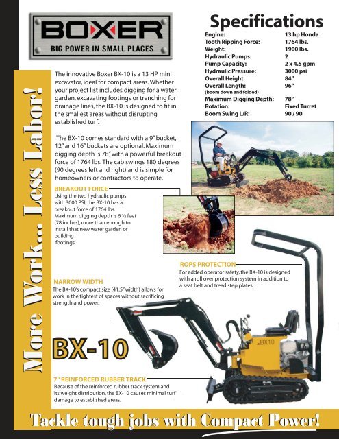 Boxer's Loader and Mini Excavator PDF Brochure