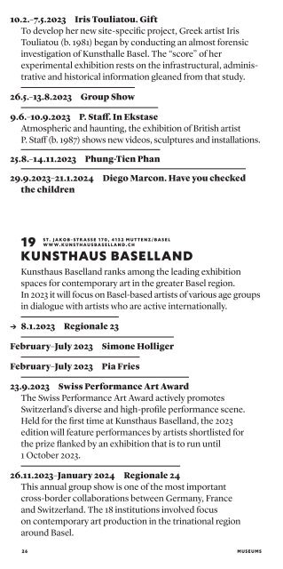 2023 Basel Museums Guide