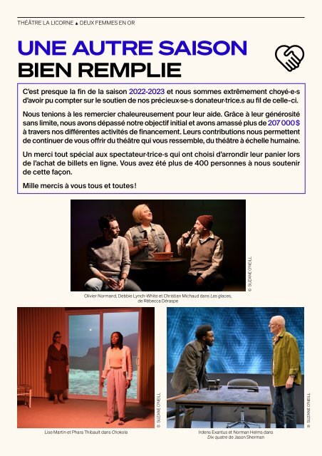 Programme de soirée - Deux femmes en or