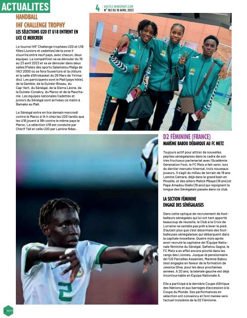 Journal wiwsport n183 - 19 avril 2023